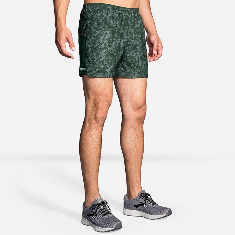 Brooks Sherpa 5 Running Shorts - Men's - Green (95236-UWYR)